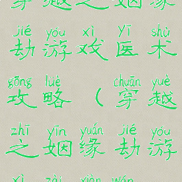 穿越之姻缘劫游戏医术攻略(穿越之姻缘劫游戏在线玩)