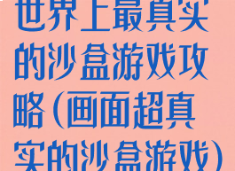 世界上最真实的沙盒游戏攻略(画面超真实的沙盒游戏)