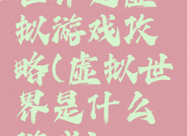 世界是虚拟游戏攻略(虚拟世界是什么游戏)