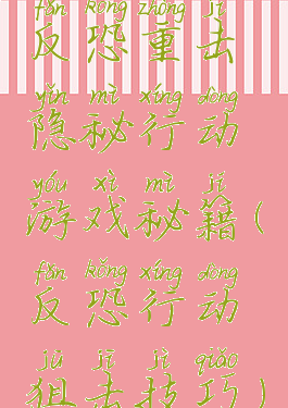 反恐重击隐秘行动游戏秘籍(反恐行动狙击技巧)