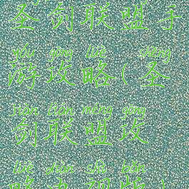 圣剑联盟手游攻略(圣剑联盟攻略电视版)