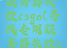 寻找专用服务器失败csgo(寻找专用服务器失败csgo国服)