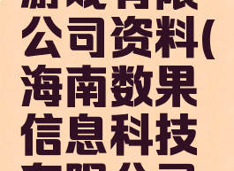 广州数果游戏有限公司资料(海南数果信息科技有限公司游戏)