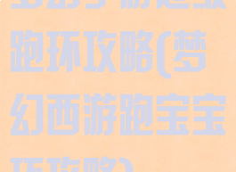 梦幻手游超级跑环攻略(梦幻西游跑宝宝环攻略)