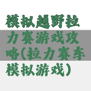 模拟越野拉力赛游戏攻略(拉力赛车模拟游戏)