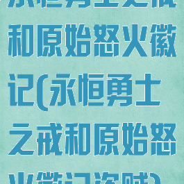 永恒勇士之戒和原始怒火徽记(永恒勇士之戒和原始怒火徽记盗贼)