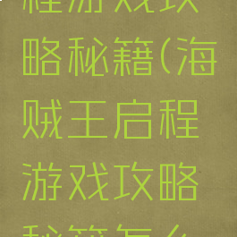 海贼王启程游戏攻略秘籍(海贼王启程游戏攻略秘籍怎么用)