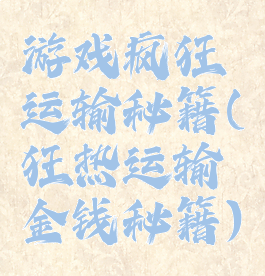 游戏疯狂运输秘籍(狂热运输金钱秘籍)