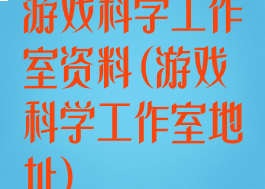 游戏科学工作室资料(游戏科学工作室地址)