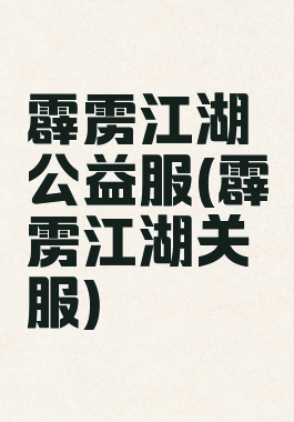 霹雳江湖公益服(霹雳江湖关服)