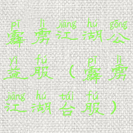 霹雳江湖公益服(霹雳江湖台服)