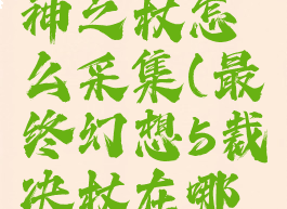 ff14破坏神之杖怎么采集(最终幻想5裁决杖在哪偷)