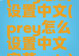 prey怎么设置中文(prey怎么设置中文字幕epic)